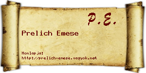 Prelich Emese névjegykártya